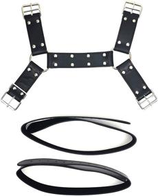 img 1 attached to 🔥 Stylish and Versatile: Mikus Leather Chest Harness - Fully Adjustable