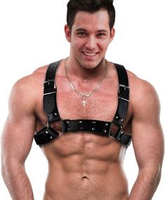 img 4 attached to 🔥 Stylish and Versatile: Mikus Leather Chest Harness - Fully Adjustable