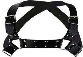 img 3 attached to 🔥 Stylish and Versatile: Mikus Leather Chest Harness - Fully Adjustable