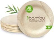 🍽️ bambu 9-inch disposable bamboo plates: ideal for parties, weddings, events, and picnics - pack of 25 logo