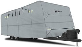 img 4 attached to 🏕️ Waterproof Travel Trailer RV Cover | 30'-33' Sizes | iiSPORT Breathable Anti-UV Camper Cover | Prevents Top Tearing from Sun Exposure | 4-Ply Non-Woven Ripstop Fabric