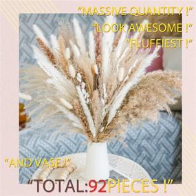 img 3 attached to 🍂 WILD AUTUMN 92 Pcs Luxury Gift Box: Natural Dried Pampas Grass Bouquet for Boho Wedding Decor & Home Decoration