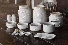 img 3 attached to 🍶 Vintage Ceramic Mason Jar Kitchenware Set - Complete 17-Piece Collection for Stylish Kitchen Décor