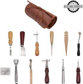 img 3 attached to Professional Leather Tool Kit - 11 Piece Set of Leather Working Tools and Supplies, 🛠️ Leather Kits, Leather Burnishing Tool and Leather Awl Tool in Roll Case for Beginners and Professionals