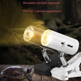 img 1 attached to 🌡️ JLXMROSE Heat and Light for Reptiles and Amphibian Tanks: Bulbs & Switch, 360° Adjustable, 25W/50W/E27 UVA UVB Basking Spot Lamp, Pet Heating Lamp (Black)