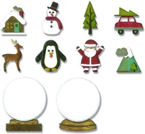 img 4 attached to 🌍 Sizzix Thinlits Dies Globes by Tim Holtz, 11-Pack: Explore Tiny Snowglobes with 11 Count Collection