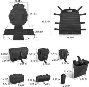 img 2 attached to 🚗 Организуйте свою машину с универсальным чехлом для переднего сиденья: удобным многосекционным держателем для сумок, карманов MOLLE и органайзера для вещей (черный)