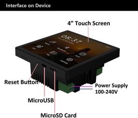 img 1 attached to 🔊 Черный U1 HELMER настенный Bluetooth-приемник и регулятор громкости - Усилитель стерео звука с сенсорным экраном для домашней аудиосистемы со встроенным USB, карты MicroSD и FM-радио.