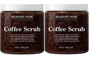 img 4 attached to ☕ Величественный скраб из арабики Majestic Pure - натуральное средство для эксфолиации кожи, борьбы со стриями, прыщами, целлюлитом, сокращения видимости сосудистой сетки, экземы, пигментных пятен и варикозных вен. Набор из 2-х товаров.