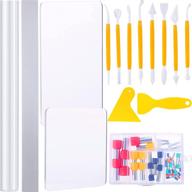 🎨 54-piece polymer clay tool kit: 40 stainless steel cutters, 8 plastic tools, 2 acrylic sheets, 2 backing boards, 1 scrapers roller, 1 blade with storage case - ideal for diy clay craft projects logo