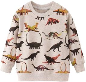 img 4 attached to 👕 Cartoon Sweatshirt Toddler T-Shirt: Boys' Pullover Clothing