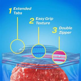 img 2 attached to 🔒 Ziploc Quart Freezer Bags with Grip 'n Seal Technology, Easier Open and Close, 30 Count, Pack of 4 (120 Total Bags)