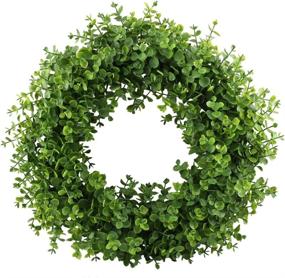 img 4 attached to 🌿 16-17 inch GTIDEA Eucalyptus Wreath - Artificial Greenery Spring Wreath for Front Door, Home Wall, Wedding, Christmas Decor