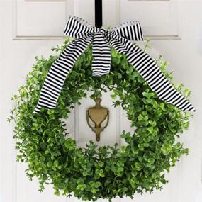 img 3 attached to 🌿 16-17 inch GTIDEA Eucalyptus Wreath - Artificial Greenery Spring Wreath for Front Door, Home Wall, Wedding, Christmas Decor