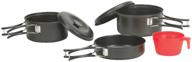 🍳 stansport nonstick steel 1-person cookware set in black granite logo