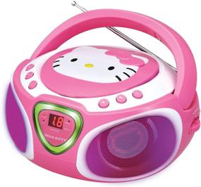 img 1 attached to Enhanced Hello Kitty Portable Stereo CD Boombox: 🐱 AM/FM Radio, Speaker, LED Light Show & iPad/MP3 Aux-in Jack