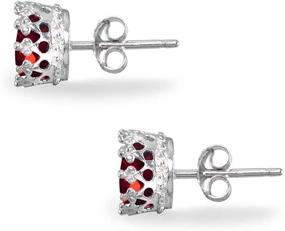 img 2 attached to 💎 Swarovski Sterling Polished Round Cut Earrings: Refined Girls' Jewelry