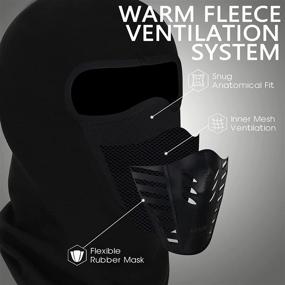 img 1 attached to 🧣 Cold Weather Windproof Balaclava Ski Mask with Fleece Lining - Ultimate Snow Gear for Men & Women in Running, Skiing, and Snowboarding