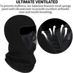 img 3 attached to 🧣 Cold Weather Windproof Balaclava Ski Mask with Fleece Lining - Ultimate Snow Gear for Men & Women in Running, Skiing, and Snowboarding