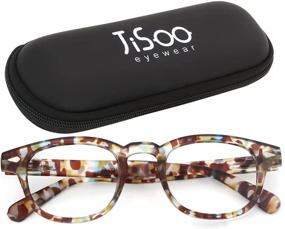 img 4 attached to 👓 JiSoo Blue Light Glasses: Trendy Fashion Eyeglasses with Spring Hinge - Game Glasses, Multicolor Frames