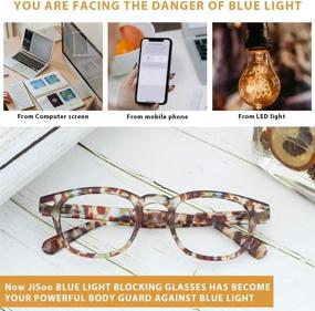 img 2 attached to 👓 JiSoo Blue Light Glasses: Trendy Fashion Eyeglasses with Spring Hinge - Game Glasses, Multicolor Frames