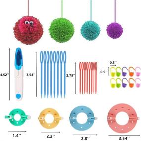 img 2 attached to 🧶 Pom-pom Maker Kit: 8 Sizes Fluff Ball Weaver Needle Craft DIY Tool Set for Wool Knitting, Decoration with 2PCS Thread Cutter Scissors