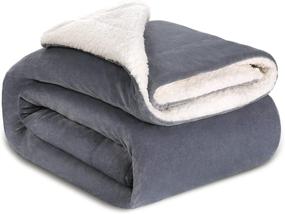 img 4 attached to 🛌 Yoofoss Sherpa Fleece Blanket - Twin Size Bed Blanket, Soft and Lightweight Throw Blanket (Grey, 60x80inch)