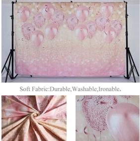 img 1 attached to 🎉 Allenjoy 7x5ft Soft Fabric Rose Gold Party Decorations Supplies - Pink Balloon Glitter Bokeh Photo Backdrop Birthday for Girl Baby Bridal Shower Bachelorette Photography Background Studio Props