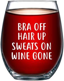 img 4 attached to 🍷 Bra Off Hair Up Sweats On Wine Gone Funny 15oz Wine Glass - Unique Christmas Gift Idea for Her, Mom, Wife, Girlfriend, Sister, Best Friend, BFF - Perfect Birthday Gifts for Women: Buy Now!