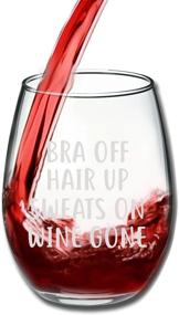 img 3 attached to 🍷 Bra Off Hair Up Sweats On Wine Gone Funny 15oz Wine Glass - Unique Christmas Gift Idea for Her, Mom, Wife, Girlfriend, Sister, Best Friend, BFF - Perfect Birthday Gifts for Women: Buy Now!