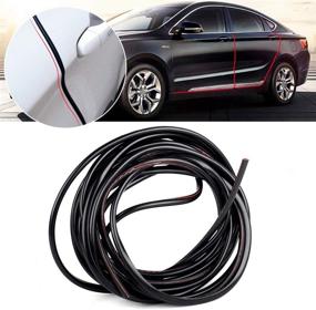 img 4 attached to 🚪 Black Door Edge Guard with Protected Lining and Trim Molding for Car Door Protection - Rubber Seal Guard Strip, Fits Most Cars, No Glue Required (16Ft)