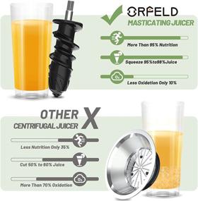 img 3 attached to 🥦 ORFELD Cold Press Juicer | 90% Juice Yield | Purest Juice | Easy Cleaning | Quiet Motor | Slow Masticating Juicer for Vegetables and Fruits (Green)