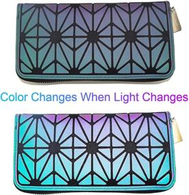 img 3 attached to 👜 Stylish Luminous Women's Handbags & Wallets with Geometric Rhomboids Lattice Design