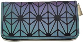img 4 attached to 👜 Stylish Luminous Women's Handbags & Wallets with Geometric Rhomboids Lattice Design