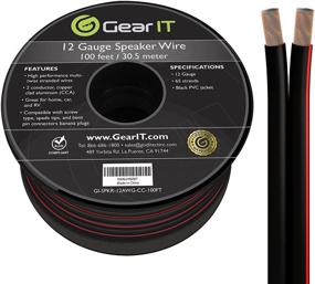 img 4 attached to 🔊 GearIT Pro Series 12 AWG Speaker Wire - 100ft / 30.48m Cable for Home Theater & Car Speakers, Black