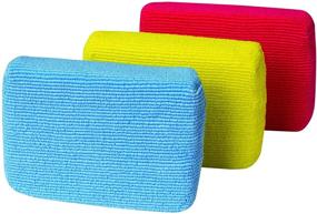 img 4 attached to Pack of 3 Casabella Multicolor Microfiber Cleaning Sponges, Non-Scratch and Multipurpose