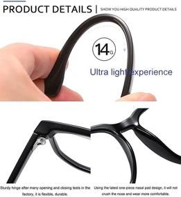 img 2 attached to 👓 Premium TR90 Oversized Blue Light Blocking Glasses for Men and Women - Square Computer Eyewear to Effectively Reduce Eye Strain