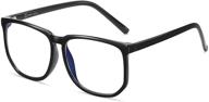 👓 premium tr90 oversized blue light blocking glasses for men and women - square computer eyewear to effectively reduce eye strain logo