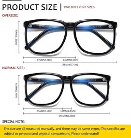 img 3 attached to 👓 Premium TR90 Oversized Blue Light Blocking Glasses for Men and Women - Square Computer Eyewear to Effectively Reduce Eye Strain