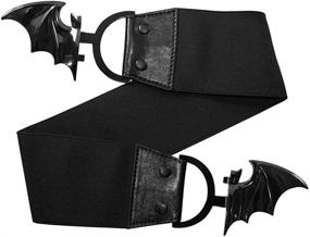 img 3 attached to 🦇 Kreepsville 666 Women's Black Bat Elastic Belt