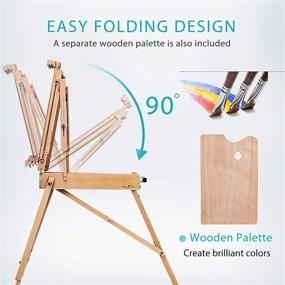 img 1 attached to 🎨 VIVOHOME French Style Wooden Art Easel: Portable Tripod Stand with Adjustable Height, Sketch Box, and Storage Drawer Palette