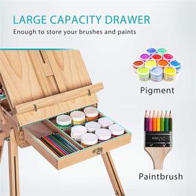 img 2 attached to 🎨 VIVOHOME French Style Wooden Art Easel: Portable Tripod Stand with Adjustable Height, Sketch Box, and Storage Drawer Palette