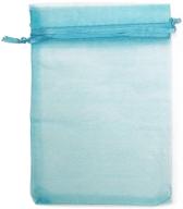 🎁 aiede aqua blue 4x6" 10x15cm drawstring organza pouch: strong wedding favor gift candy bag (pack of 100pcs) - elegant & versatile packaging solution logo