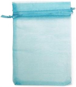 img 4 attached to 🎁 AIEDE Aqua Blue 4x6" 10x15cm Drawstring Organza Pouch: Strong Wedding Favor Gift Candy Bag (Pack of 100pcs) - Elegant & Versatile Packaging Solution