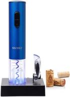 🍷 secura rechargeable electric wine opener, automatic corkscrew opener with foil cutter (blue) логотип