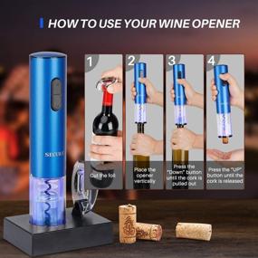 img 2 attached to 🍷 Secura Rechargeable Electric Wine Opener, Automatic Corkscrew Opener with Foil Cutter (Blue)