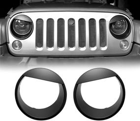 img 4 attached to 🚙 High-performance Off-Road Headlight Bezel Cover for 2007-2018 JK JKU Jeep Wrangler Unlimited Rubicon Sahara Sports