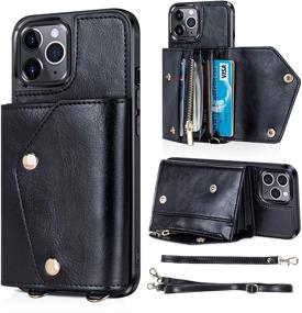 img 4 attached to 📱 LOHASIC iPhone 12 Pro Max Wallet Case with Crossbody Chain and Wrist Strap - Black, PU Leather, Credit Card Holders & Three Layers, Compatible with iPhone 12 Pro Max(2020)| 6.7