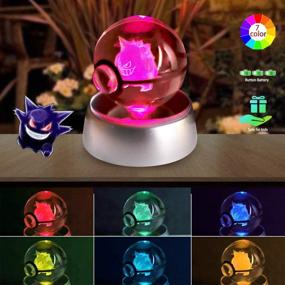 img 3 attached to 🔮 LED Anime Night Light 3D Crystal Ball Lamp - 7 Color Changing Table Lamp for Room Decor, Perfect as Christmas or Birthday Gift for Kids, Boys, and Girls