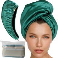 💚 game-changing double layer microfiber hair towel wrap: the ultimate hair turban towel for curly hair women (emerald) logo